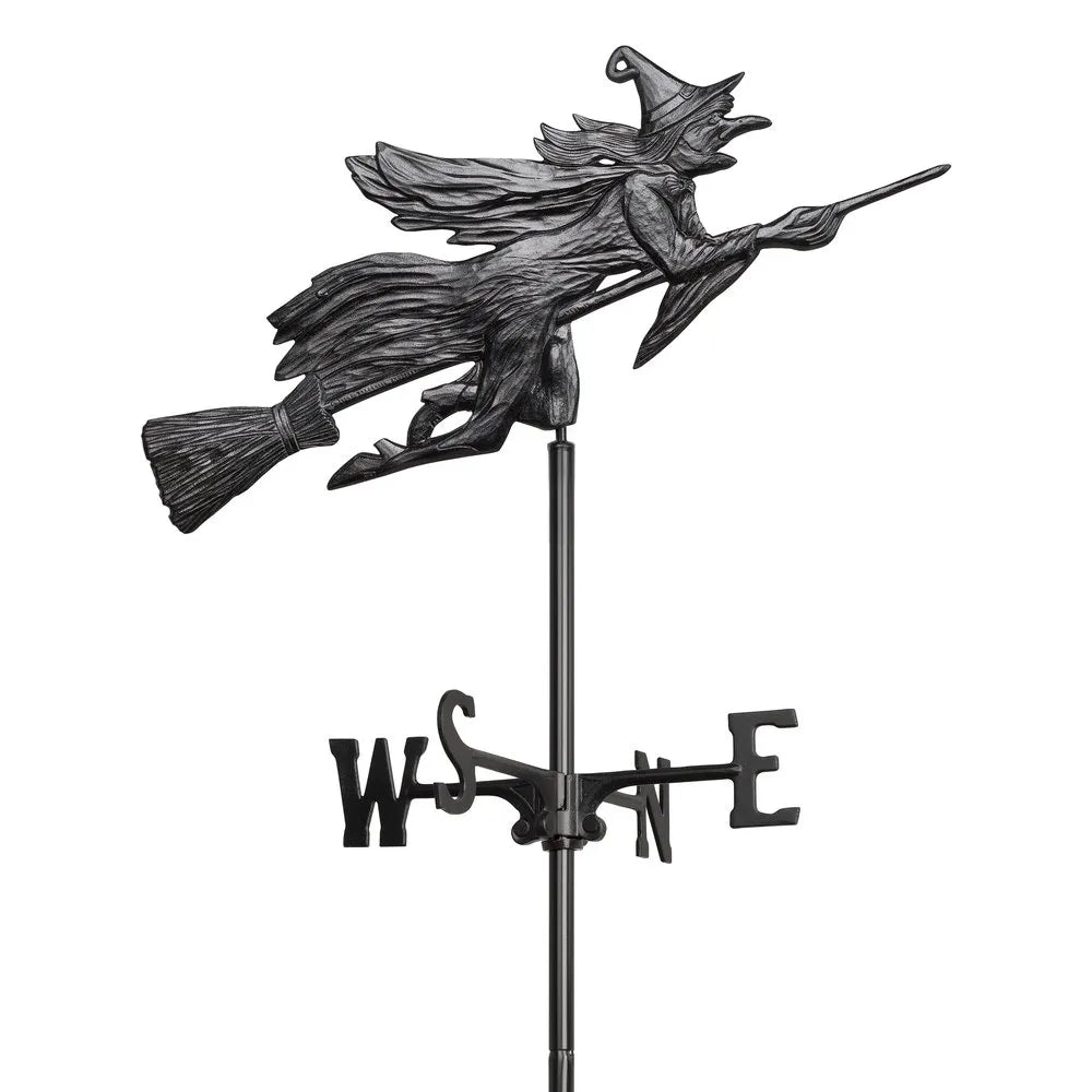 Flying Witch Garden Weathervane - Black
