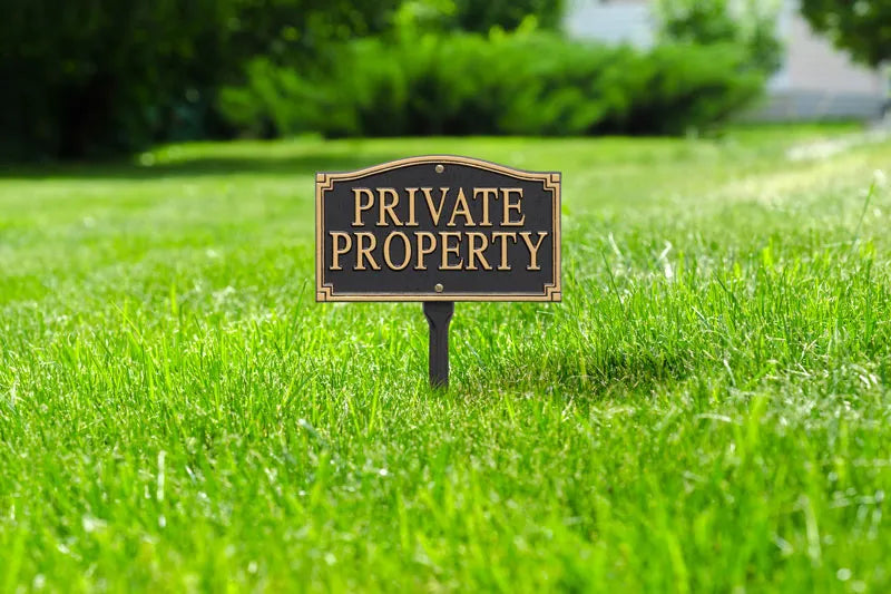 "Private Property" Statement Wall/Lawn Plaque - Black/Gold