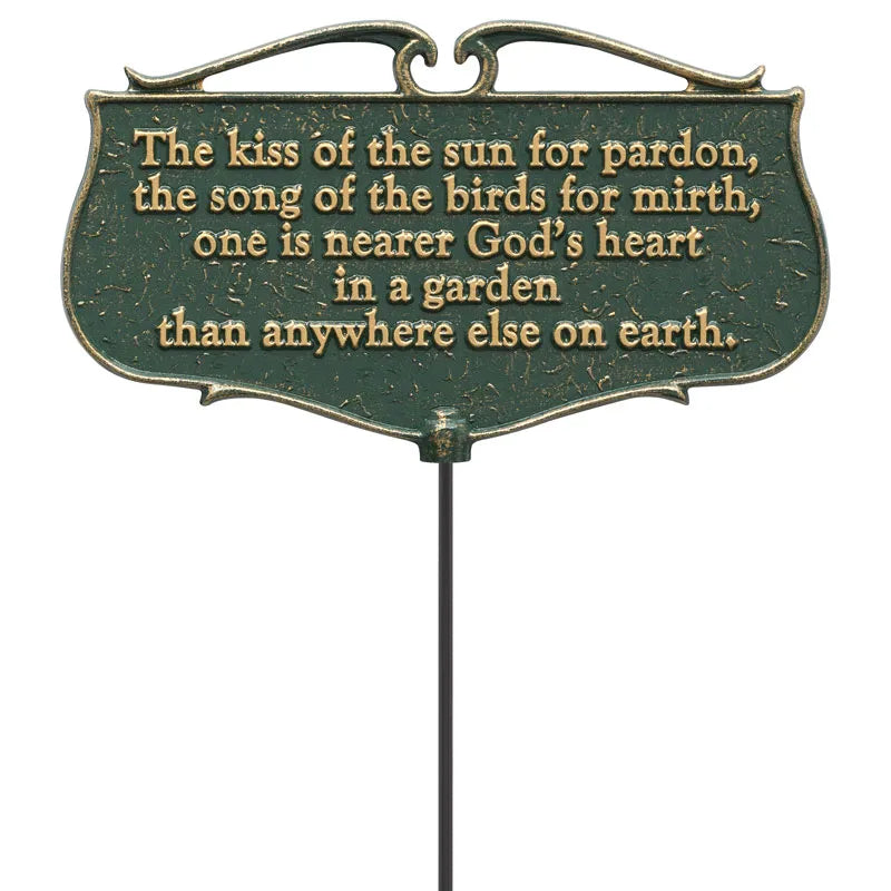 "The Kiss of the Sun" Garden Poem Sign
