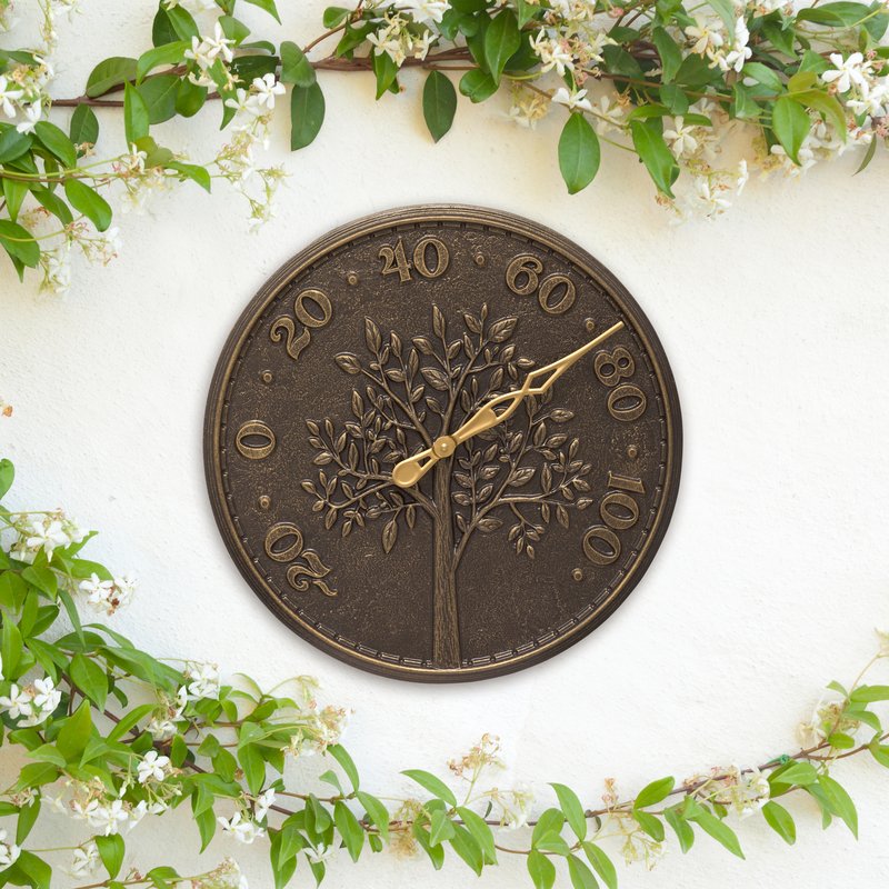 Tree of Life 16″ Indoor Outdoor Wall Thermometer