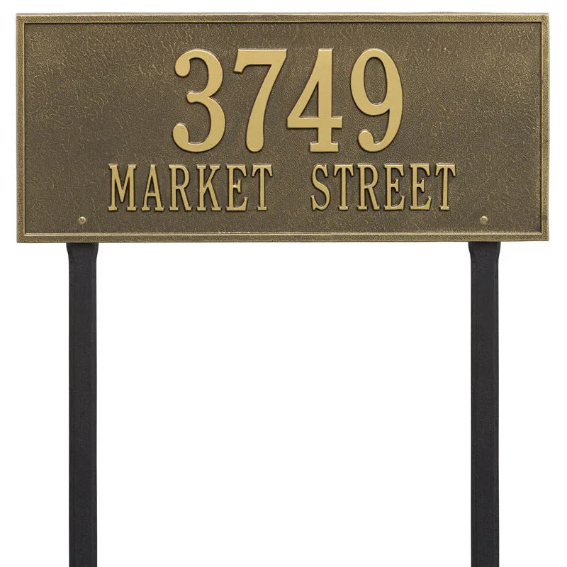 Hartford Estate Lawn Address Plaque - Two Line