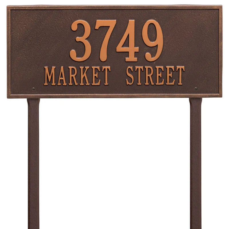 Hartford Estate Lawn Address Plaque - Two Line