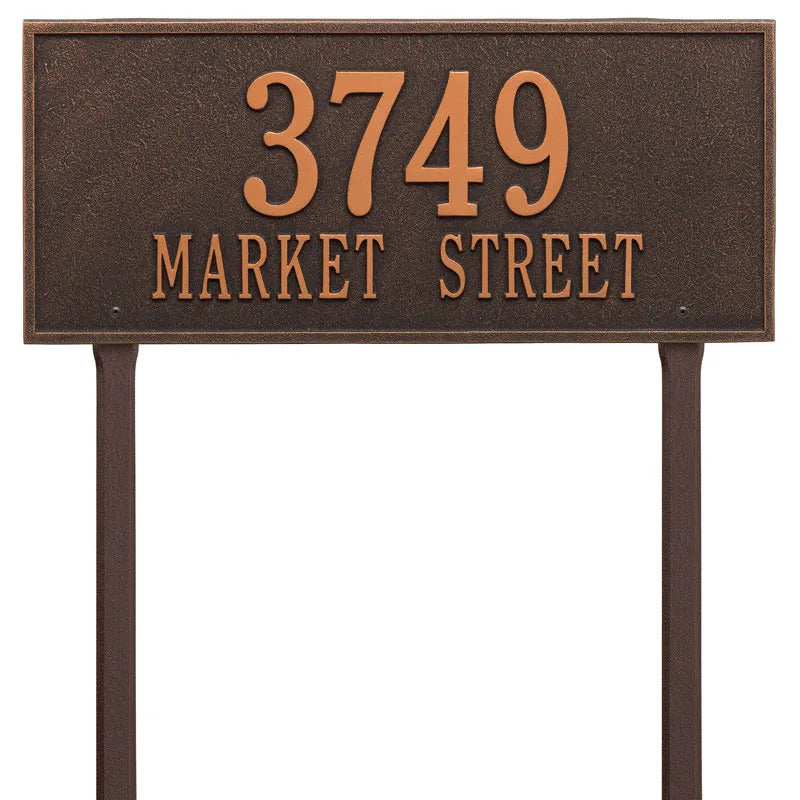 Hartford Estate Lawn Address Plaque - Two Line