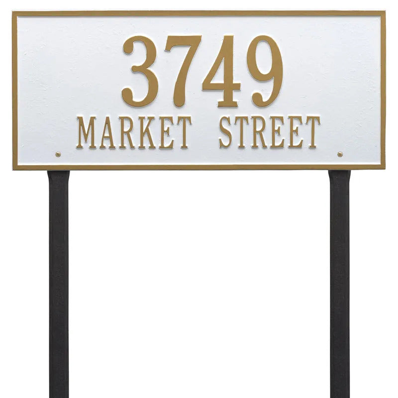Hartford Estate Lawn Address Plaque - Two Line