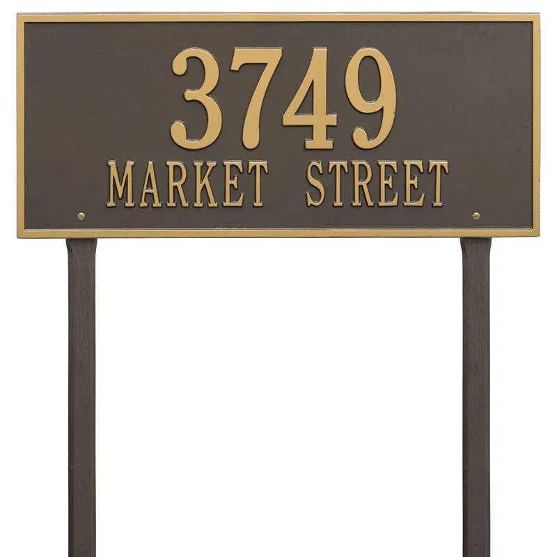Hartford Estate Lawn Address Plaque - Two Line