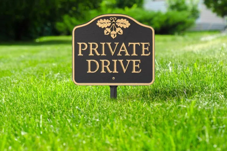 "Private Drive Sign" Cast Aluminum Wall/Lawn Plaque