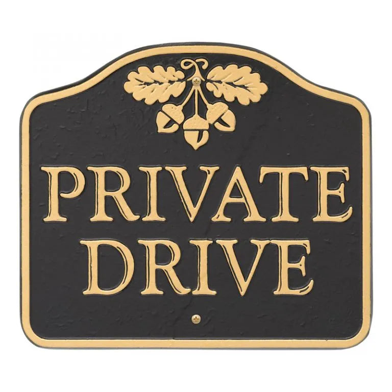 "Private Drive Sign" Cast Aluminum Wall/Lawn Plaque