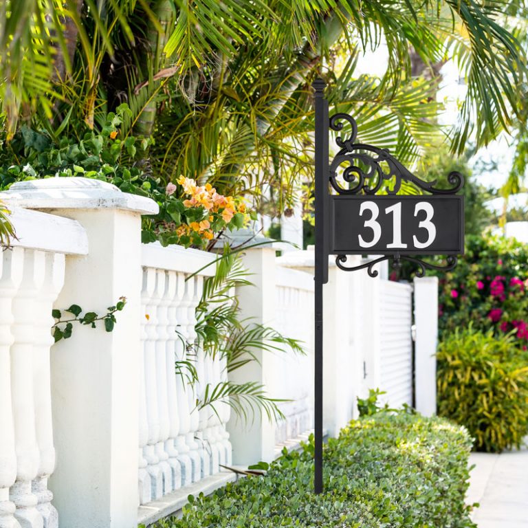 Whitehall Products Nite Bright Acanthus Reflective Address Post Sign