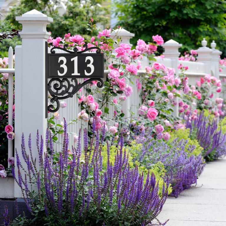 Whitehall Products Nite Bright Acanthus Reflective Address Post Sign