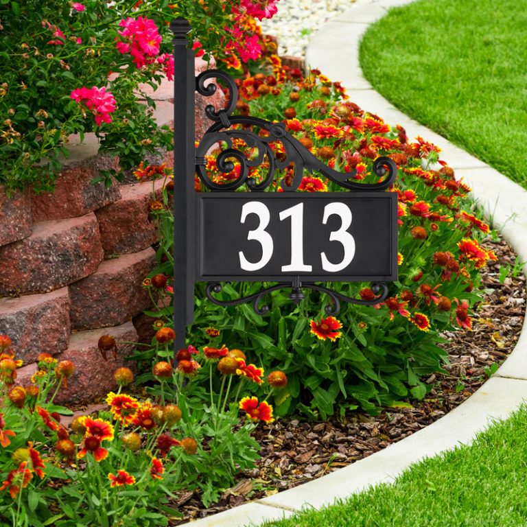 Whitehall Products Nite Bright Acanthus Reflective Address Post Sign