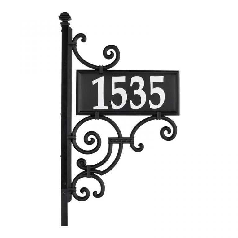 Whitehall Products Nite Bright Ironwork Reflective Address Post Sign One Line