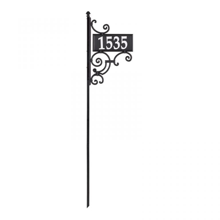 Whitehall Products Nite Bright Ironwork Reflective Address Post Sign One Line