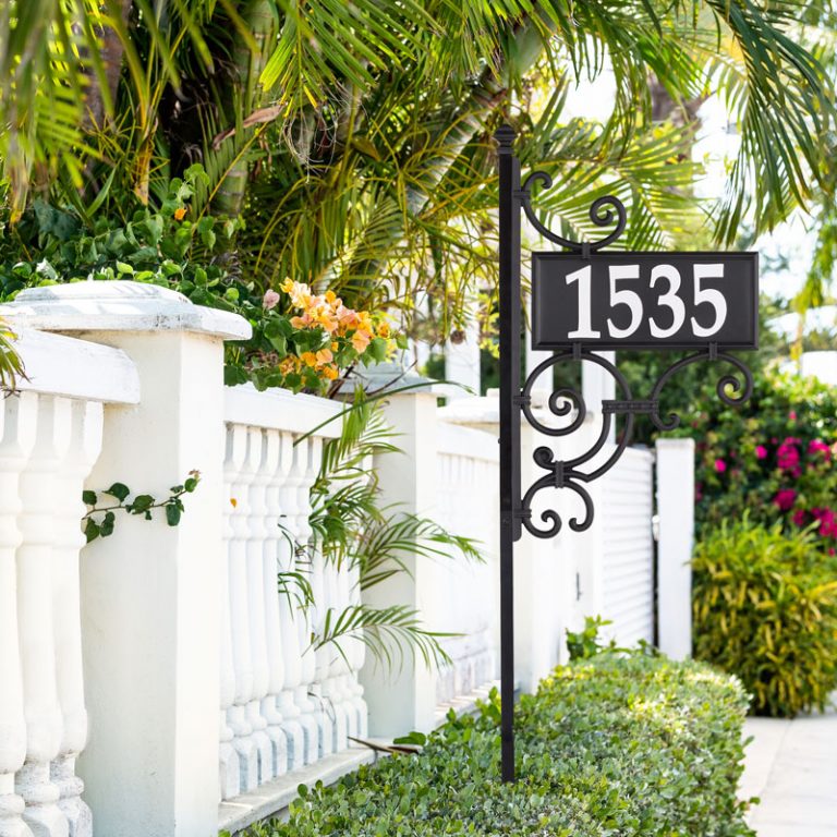 Whitehall Products Nite Bright Ironwork Reflective Address Post Sign One Line