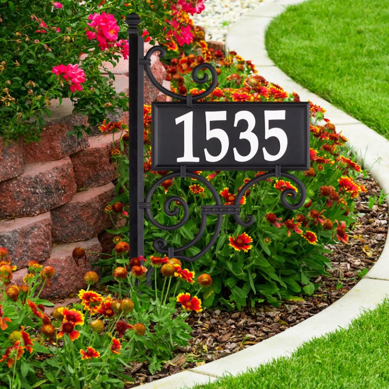 Whitehall Products Nite Bright Ironwork Reflective Address Post Sign One Line