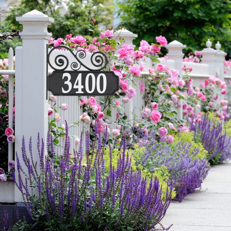 Whitehall Products Nite Bright™ Scroll Reflective Address Post Sign One Line