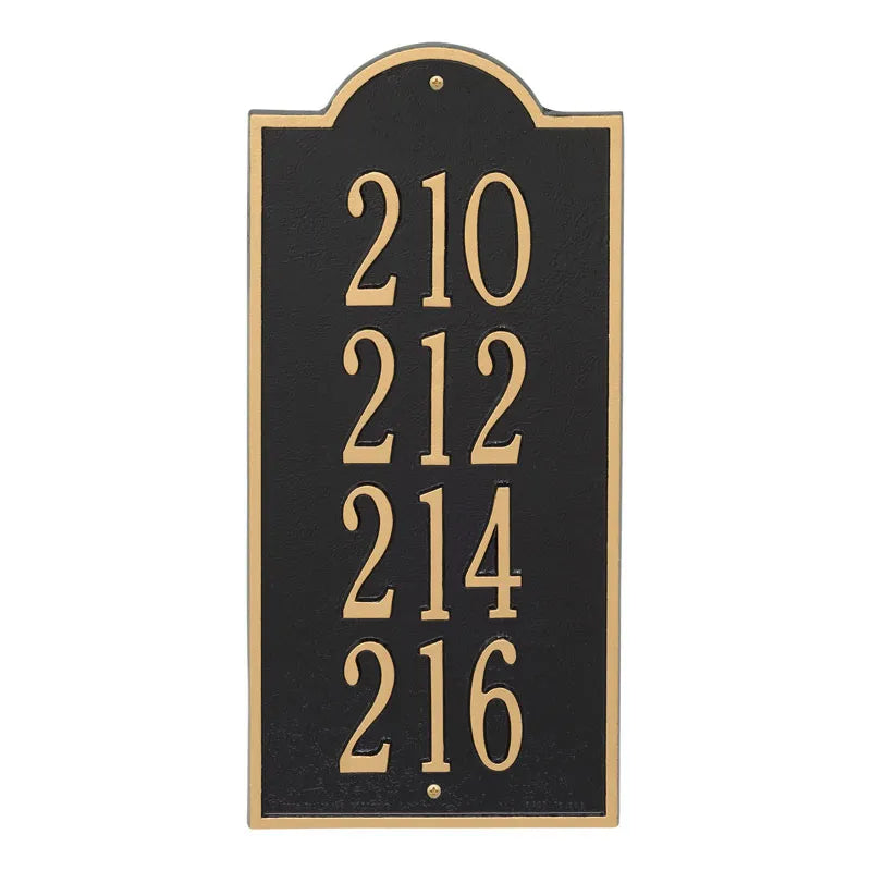Whitehall Products New Bedford Large Wall Plaque Four Lines Black/silver