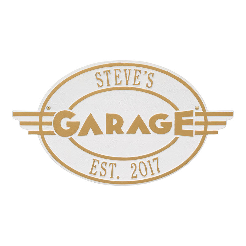Whitehall Products Moderno Garage Personalized Plaque Two Lines