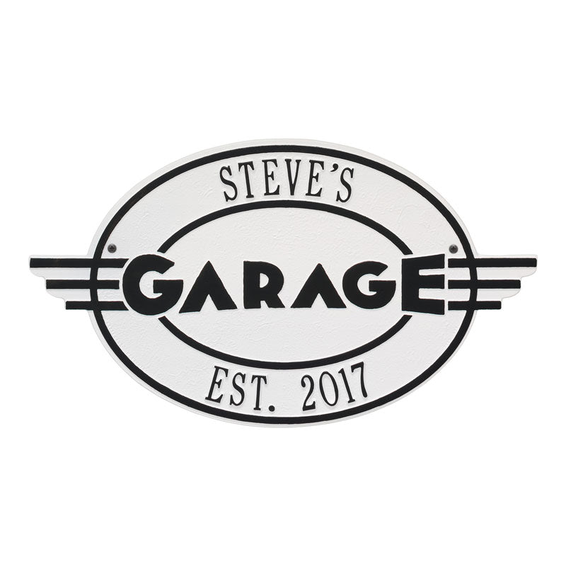 Whitehall Products Moderno Garage Personalized Plaque Two Lines