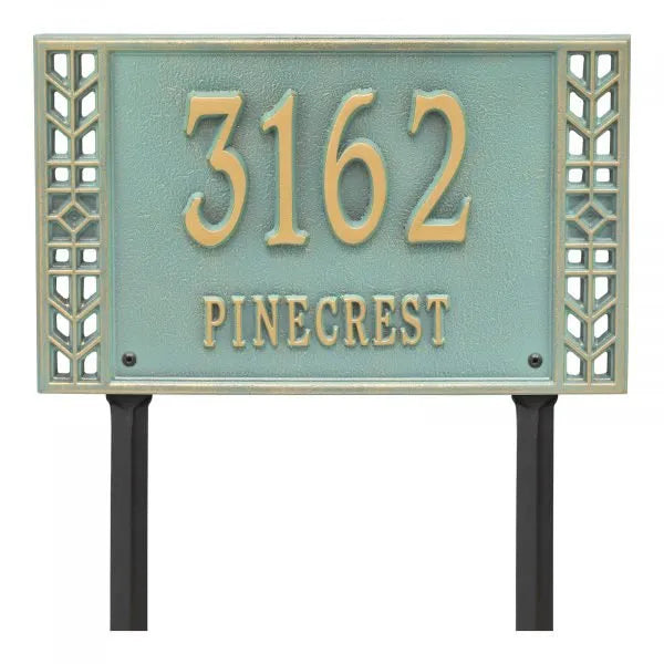 Boston Standard Lawn Address Plaque - Two Line