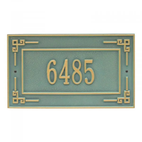 Key Corner Standard Wall Address Plaque - One Line