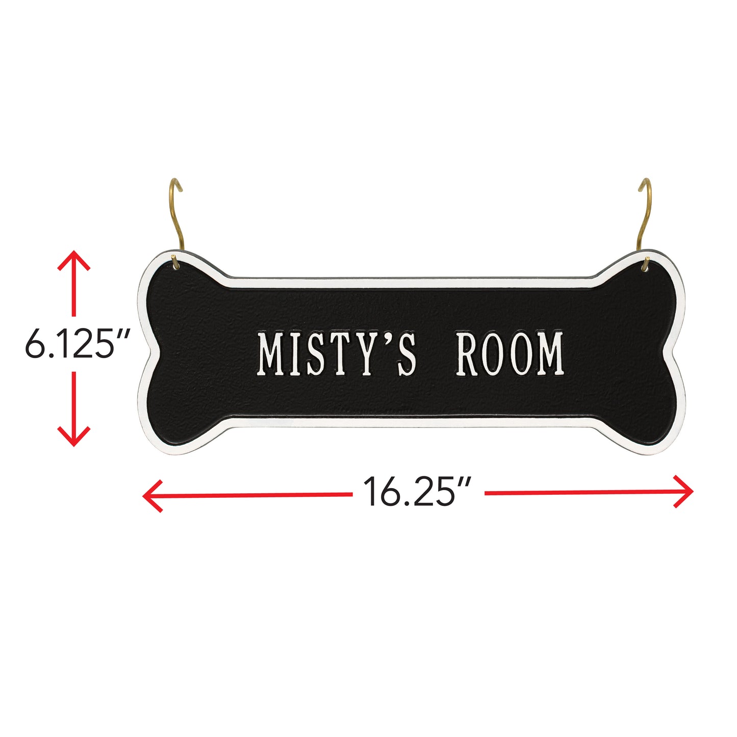 Whitehall Products Hanging Bone Personalized Crate Plaque One Line Stucco/magenta
