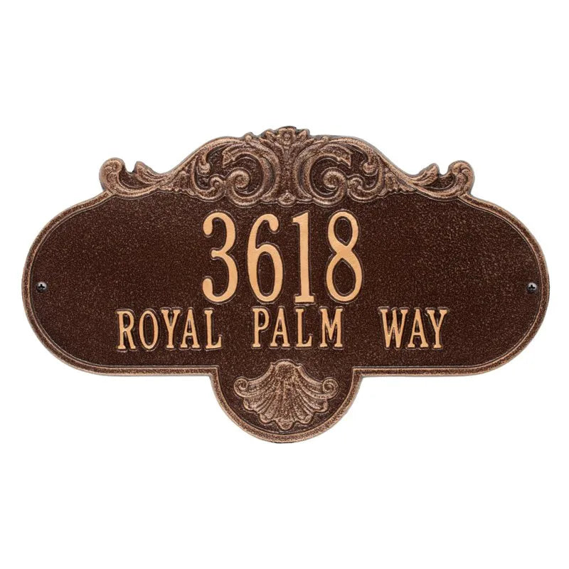 Rochelle Grande Wall Address Plaque - Two Lines - 2018AC