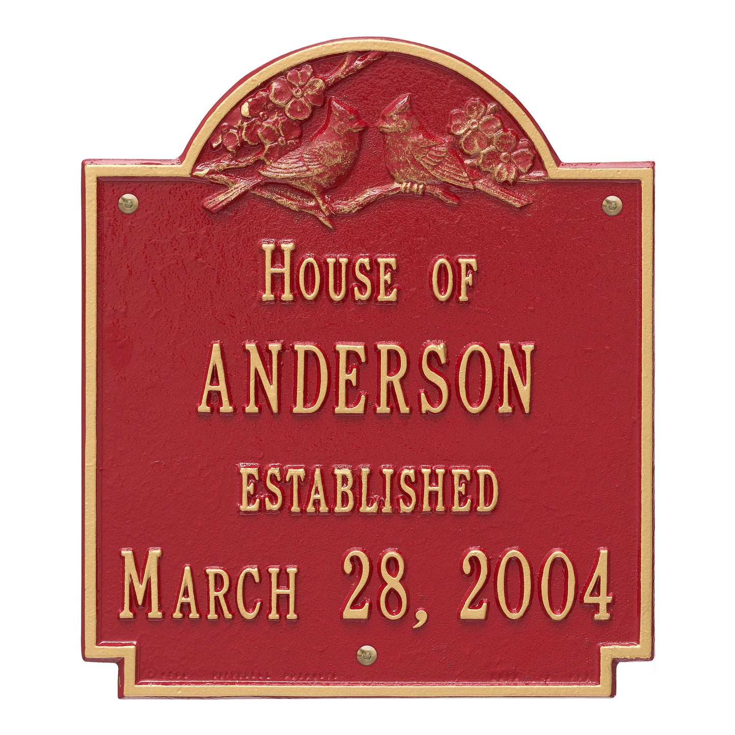 Cardinal Wedding / Anniversary Personalized Plaque - Two Lines