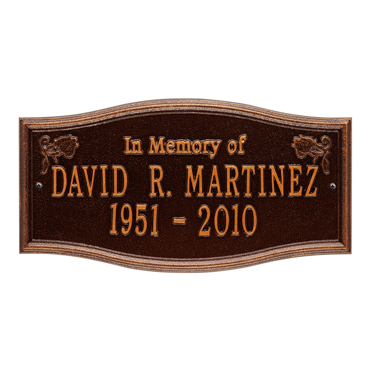 Alexandria "In Memory Of" Standard Wall Memorial Marker - Two Lines