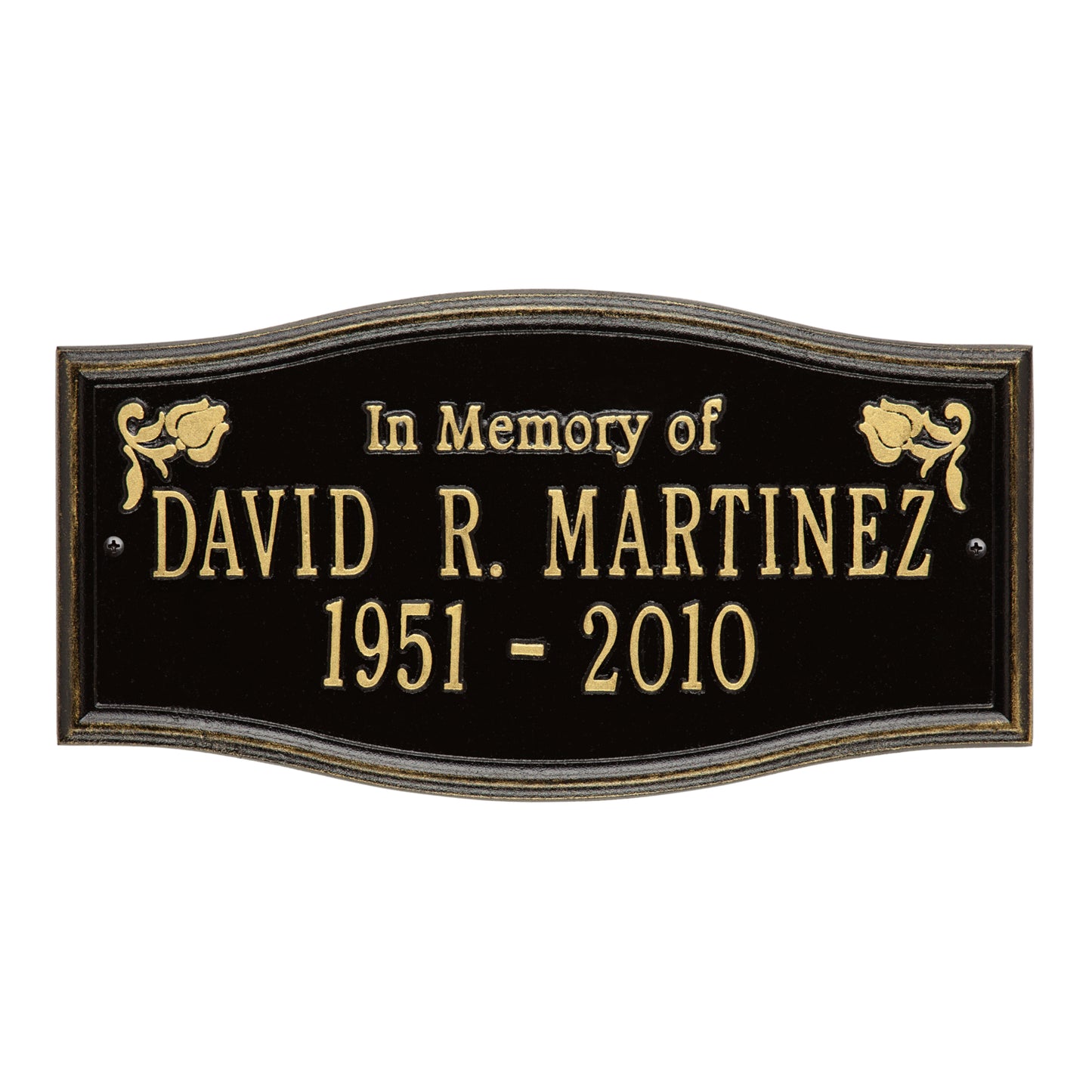 Alexandria "In Memory Of" Standard Wall Memorial Marker - Two Lines