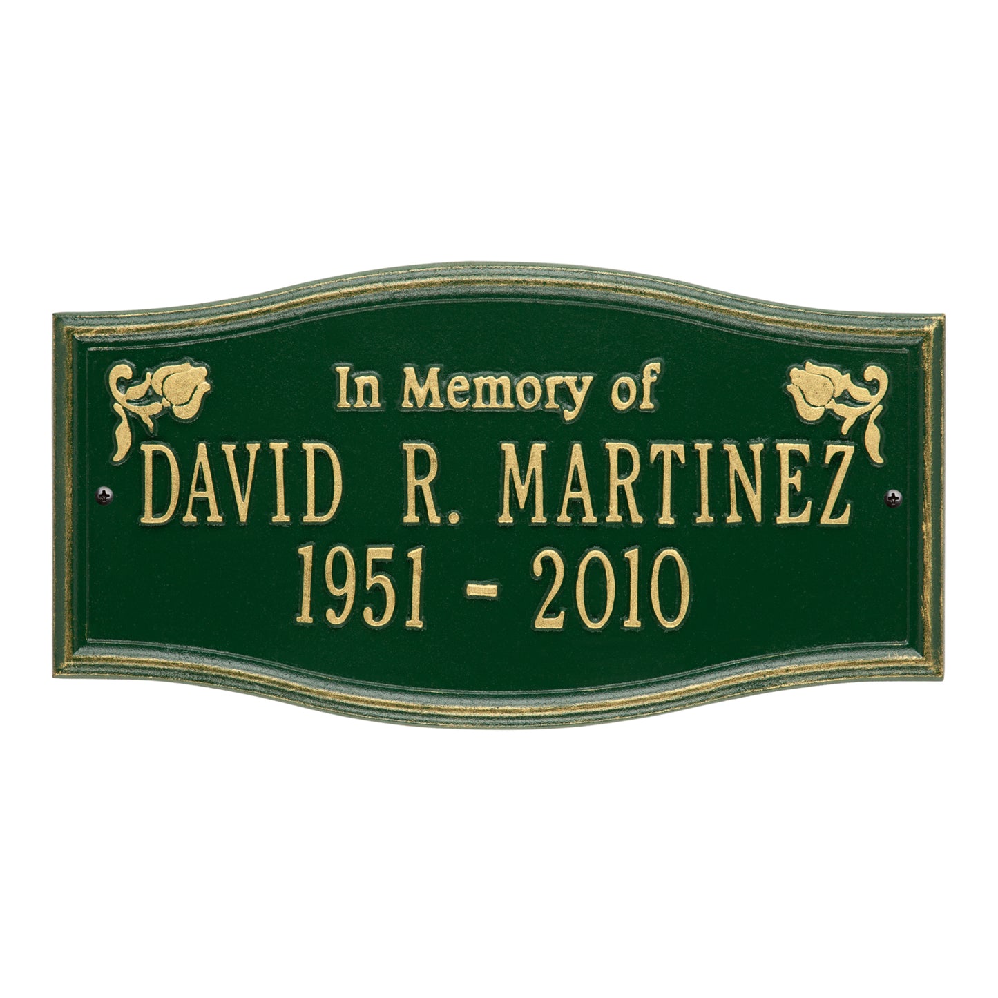 Alexandria "In Memory Of" Standard Wall Memorial Marker - Two Lines