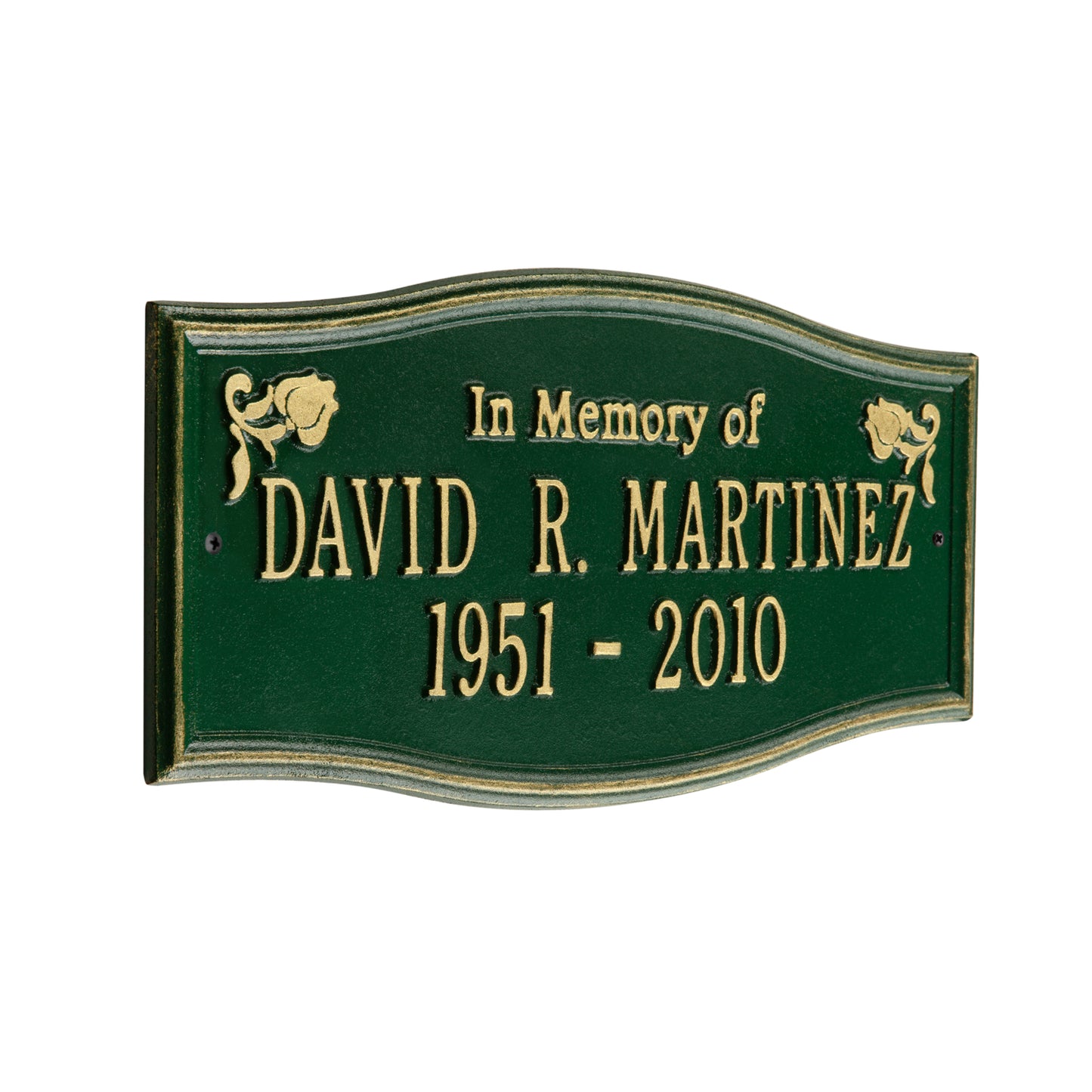 Alexandria "In Memory Of" Standard Wall Memorial Marker - Two Lines