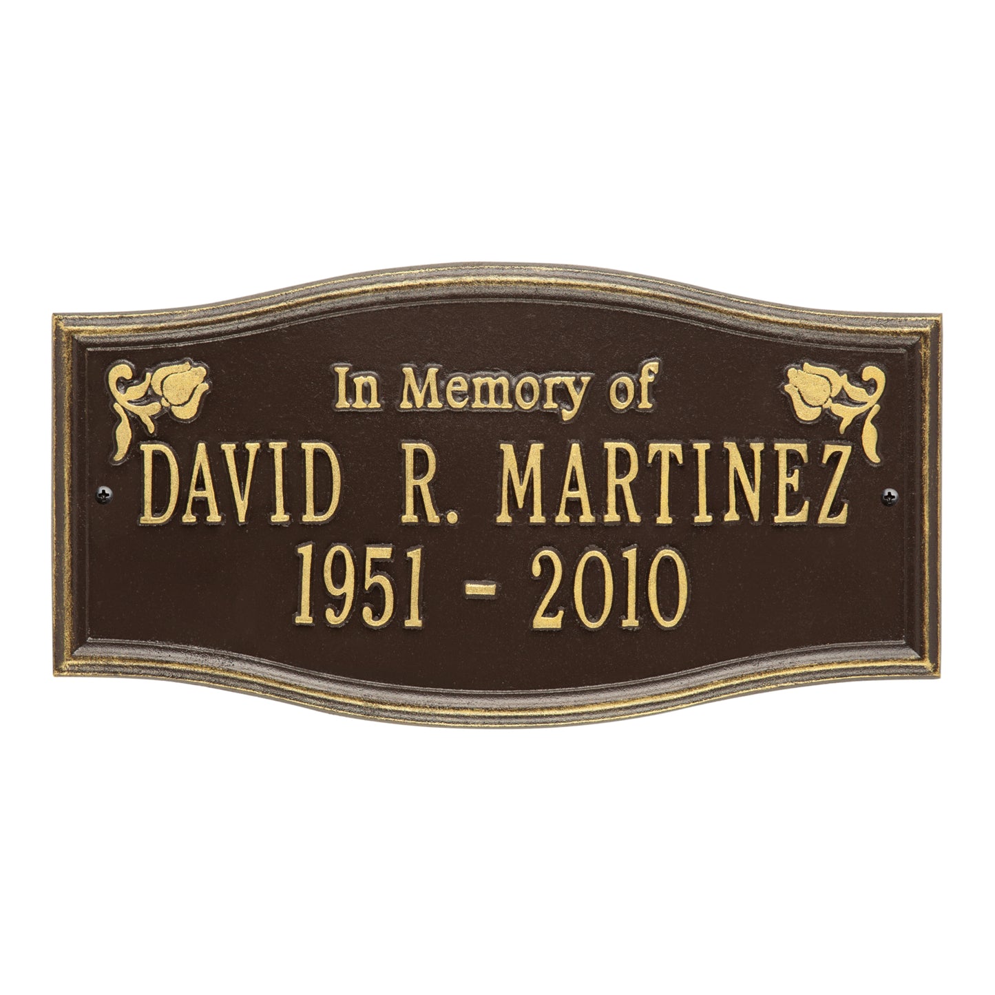 Alexandria "In Memory Of" Standard Wall Memorial Marker - Two Lines