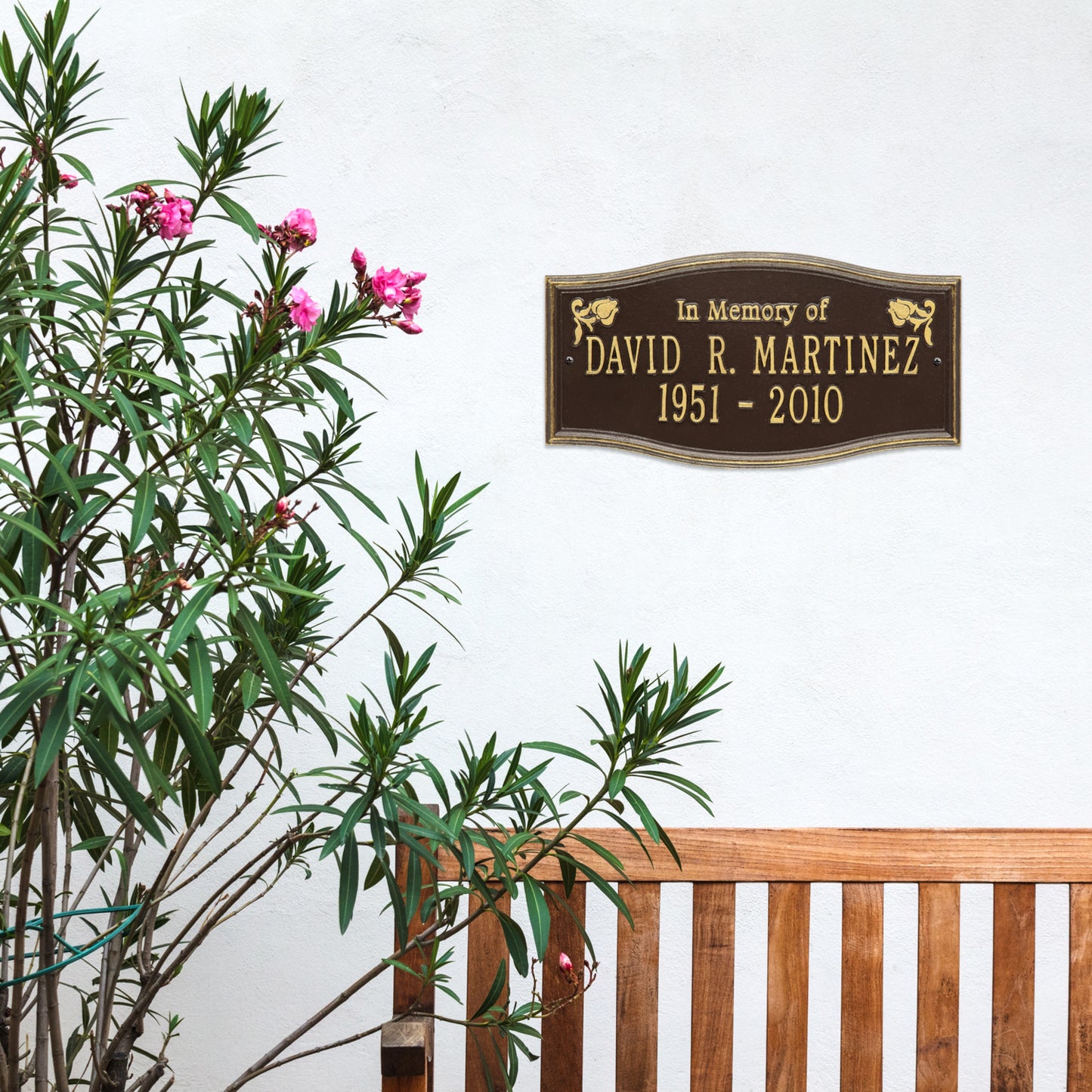 Alexandria "In Memory Of" Standard Wall Memorial Marker - Two Lines