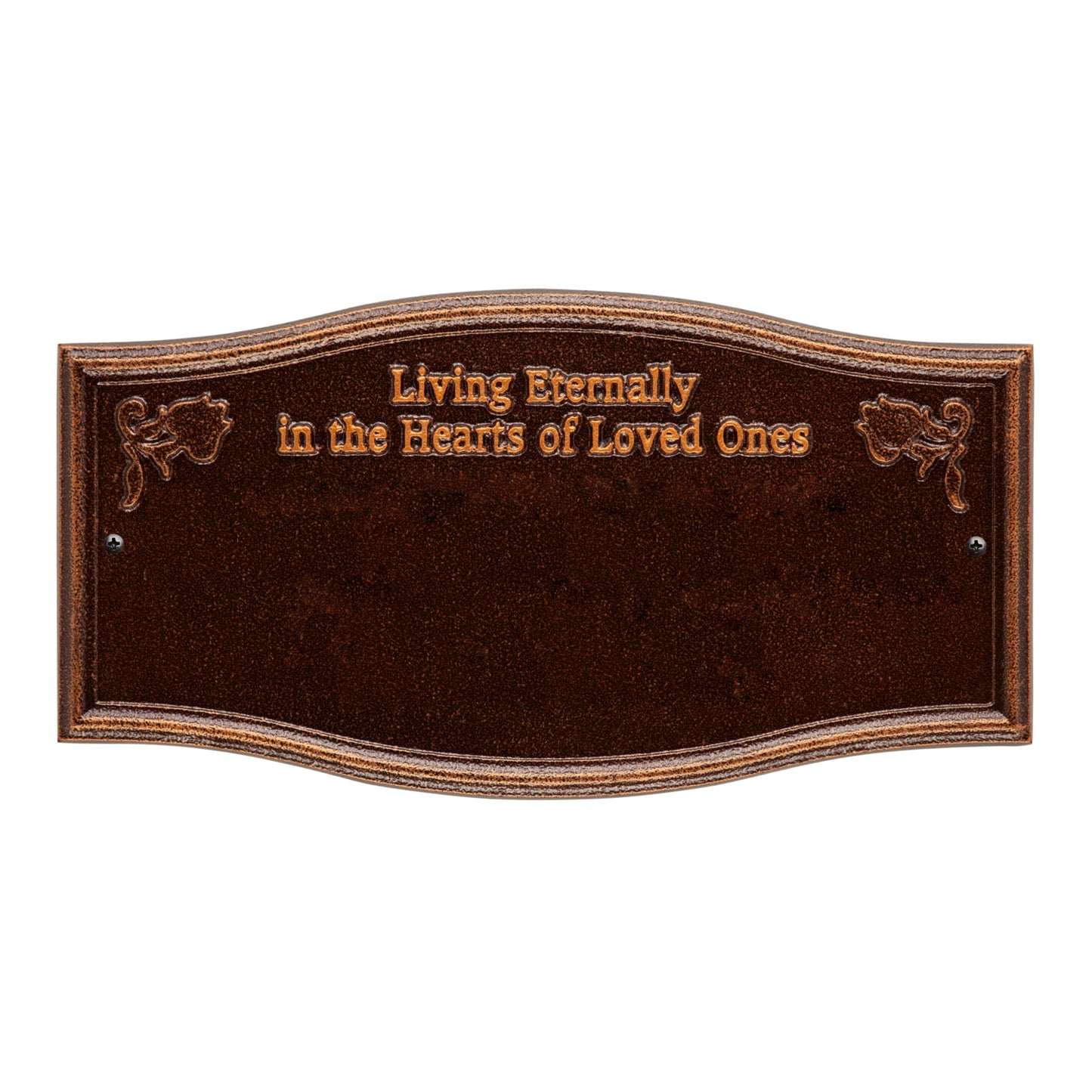 Alexandria "Living Eternally" Standard Wall Memorial Marker - Two Lines