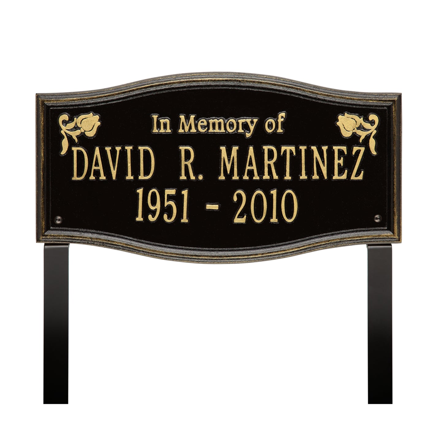 Alexandria "In Memory Of" Standard Lawn Memorial Marker - Two Lines