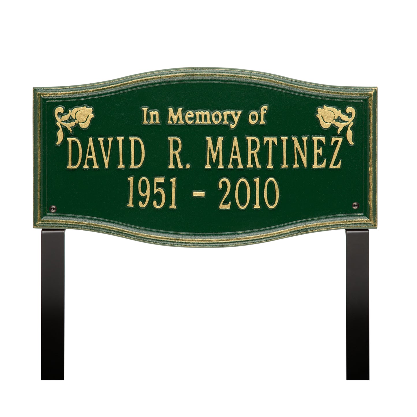 Alexandria "In Memory Of" Standard Lawn Memorial Marker - Two Lines