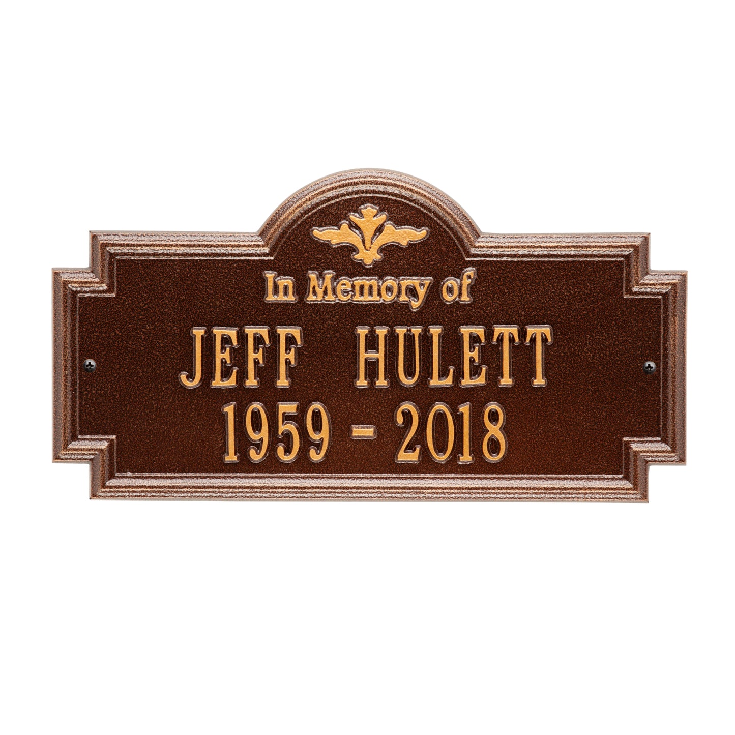 Arlington "In Memory Of" Standard Wall Memorial Marker - Two Lines