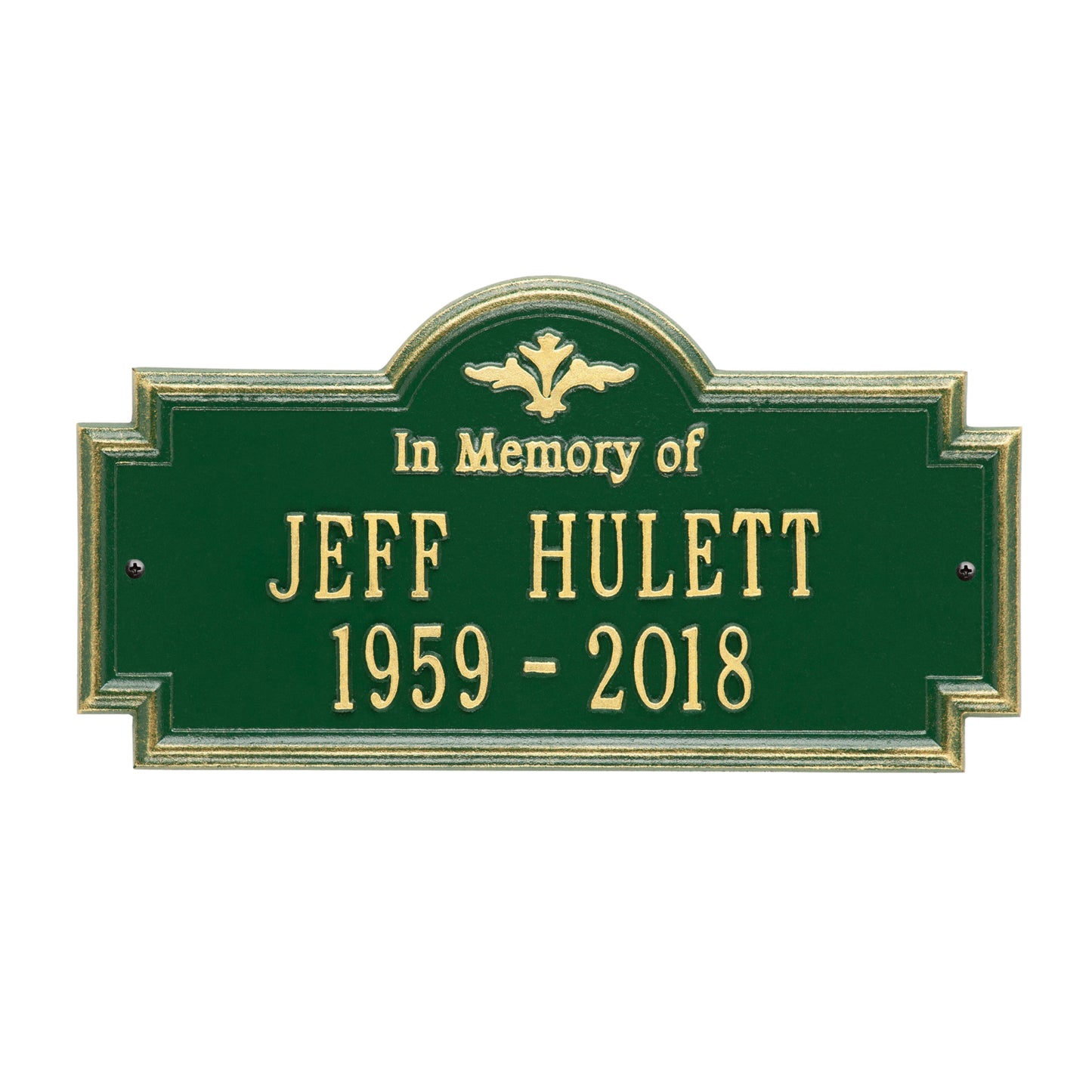 Arlington "In Memory Of" Standard Wall Memorial Marker - Two Lines