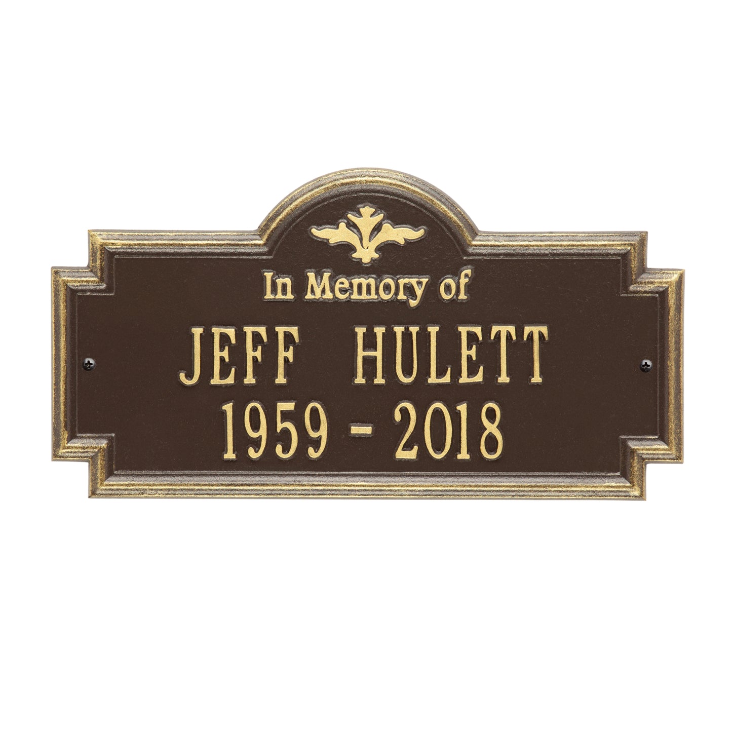 Arlington "In Memory Of" Standard Wall Memorial Marker - Two Lines