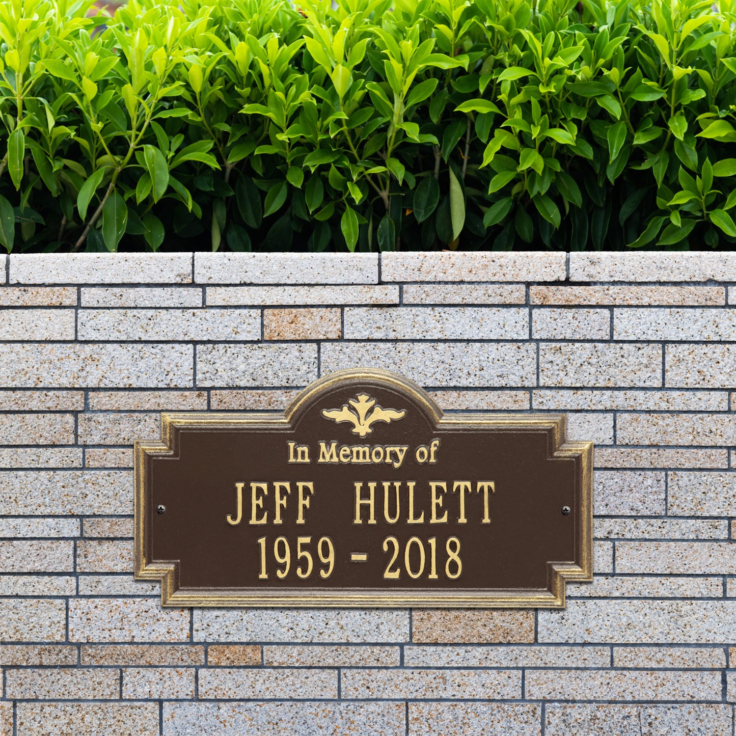 Arlington "In Memory Of" Standard Wall Memorial Marker - Two Lines