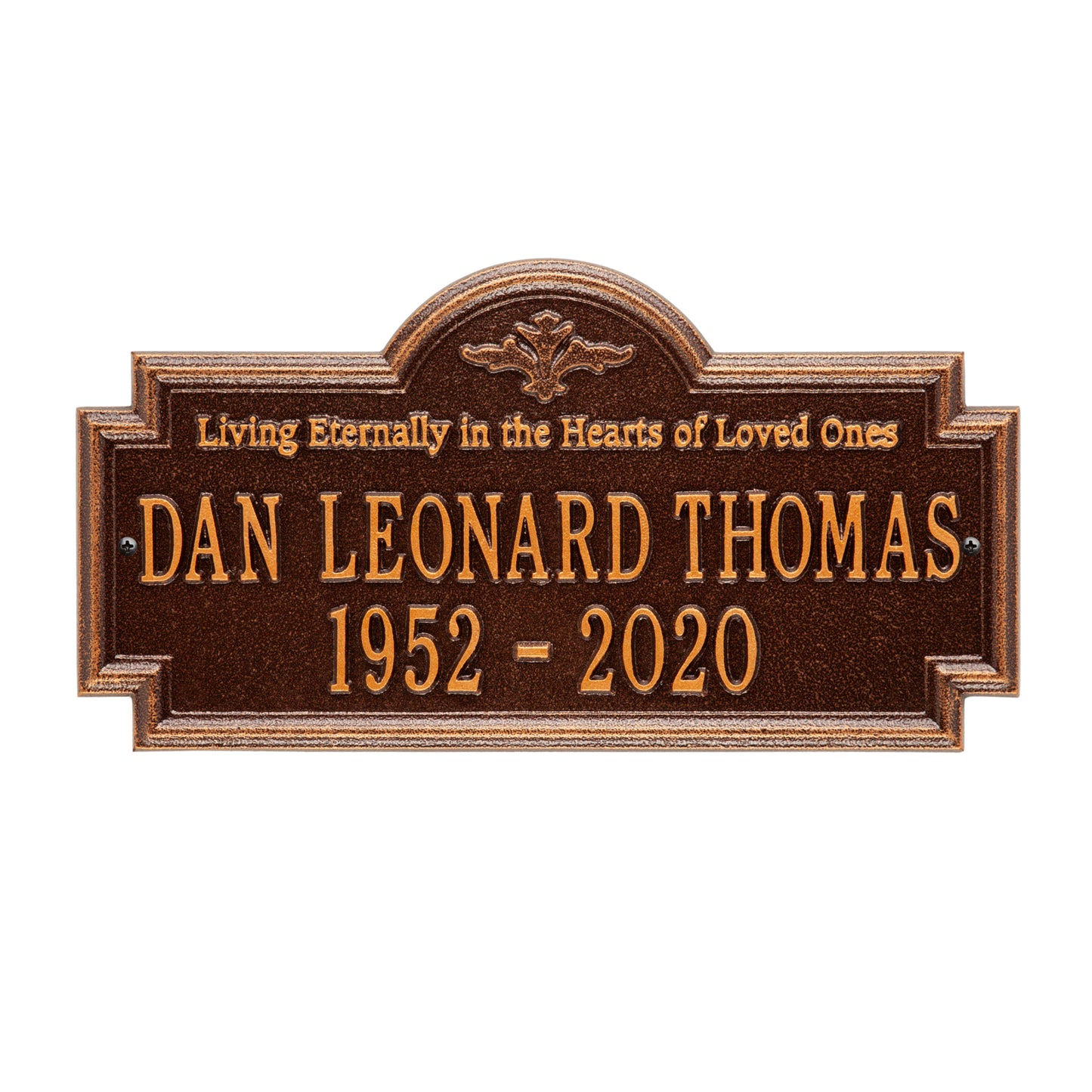 Arlington "Living Eternally" Standard Wall Memorial Marker - Two Lines