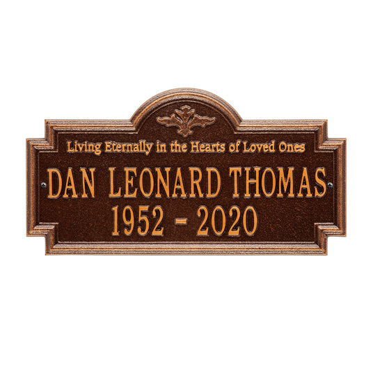 Arlington "Living Eternally" Standard Wall Memorial Marker - Two Lines