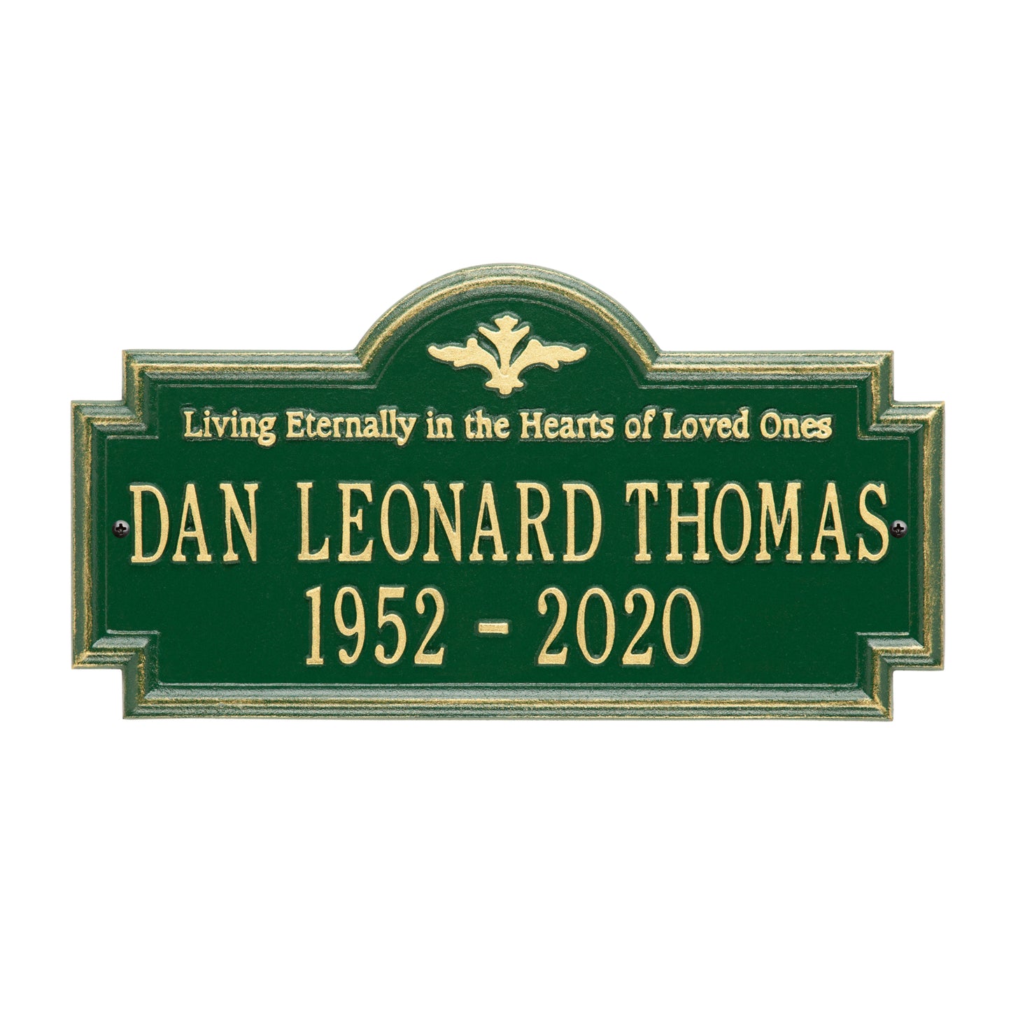 Arlington "Living Eternally" Standard Wall Memorial Marker - Two Lines