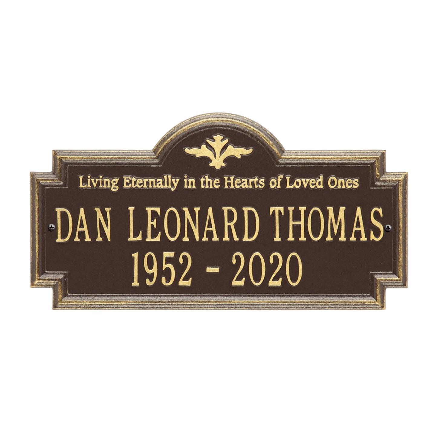 Arlington "Living Eternally" Standard Wall Memorial Marker - Two Lines