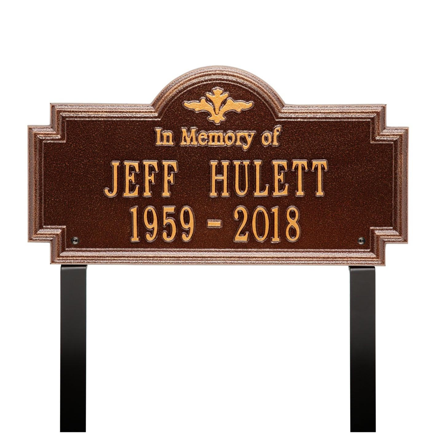 Arlington "In Memory Of" Standard Lawn Memorial Marker - Two Lines