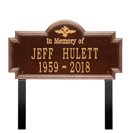 Arlington "In Memory Of" Standard Lawn Memorial Marker - Two Lines