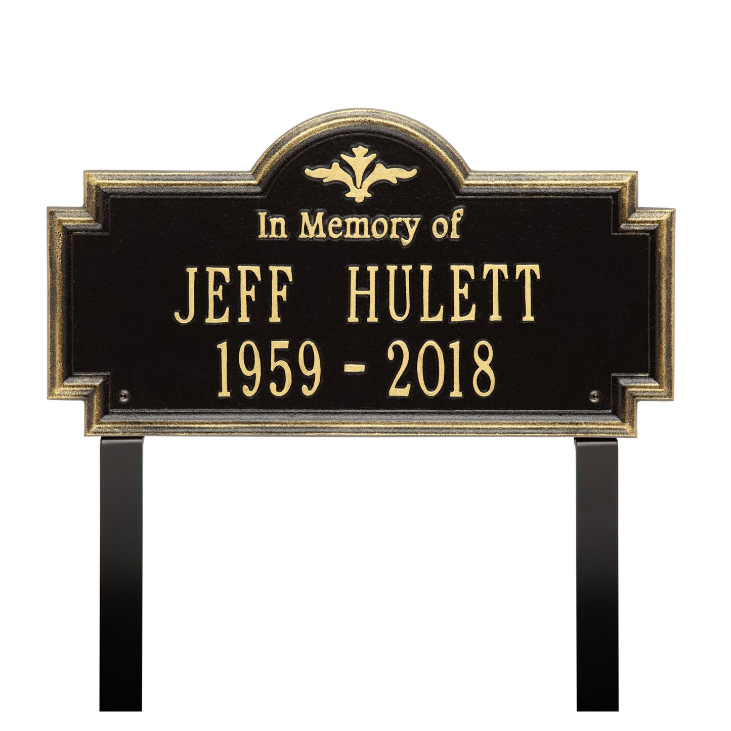 Arlington "In Memory Of" Standard Lawn Memorial Marker - Two Lines