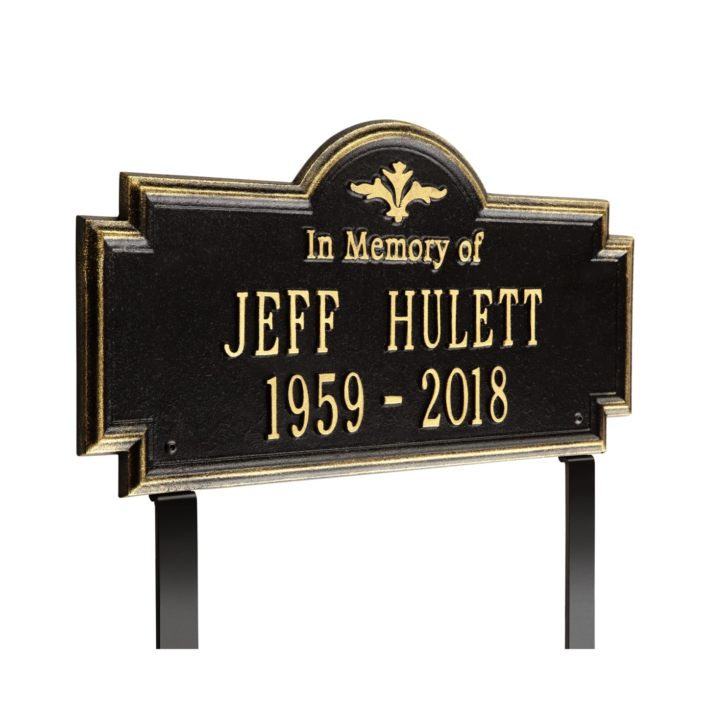 Arlington "In Memory Of" Standard Lawn Memorial Marker - Two Lines