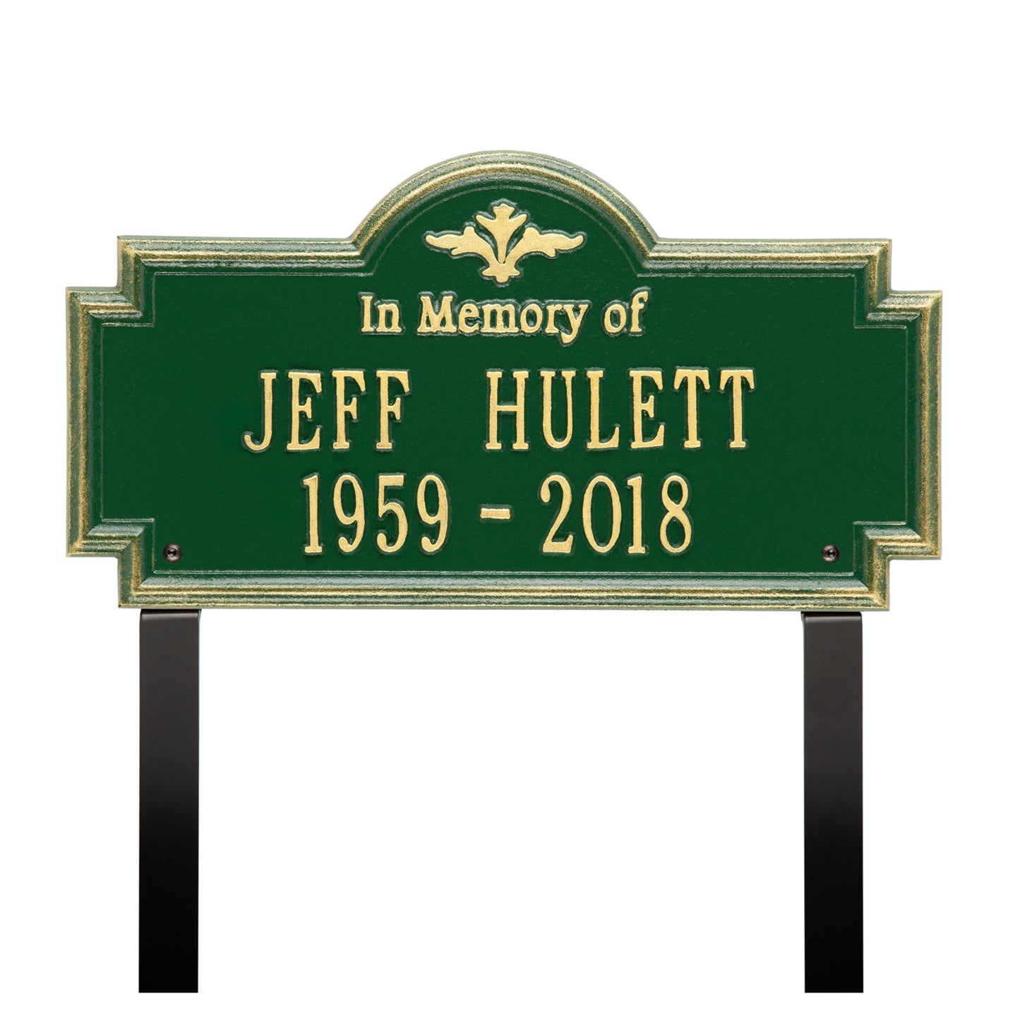 Arlington "In Memory Of" Standard Lawn Memorial Marker - Two Lines