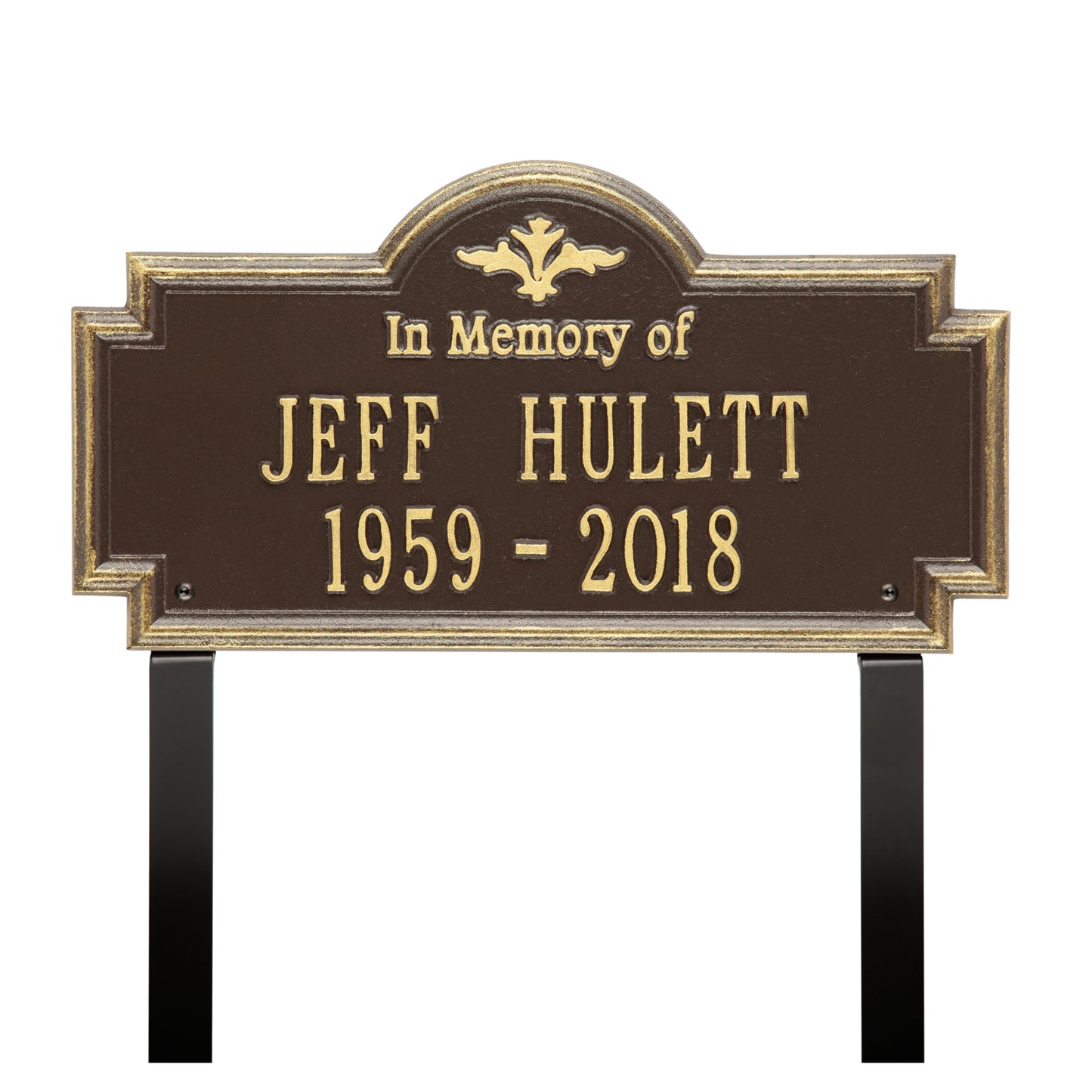 Arlington "In Memory Of" Standard Lawn Memorial Marker - Two Lines